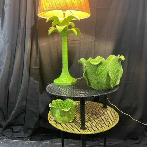 Tommaso Barbi, keramiek 'palm' lamp, Italië 1970