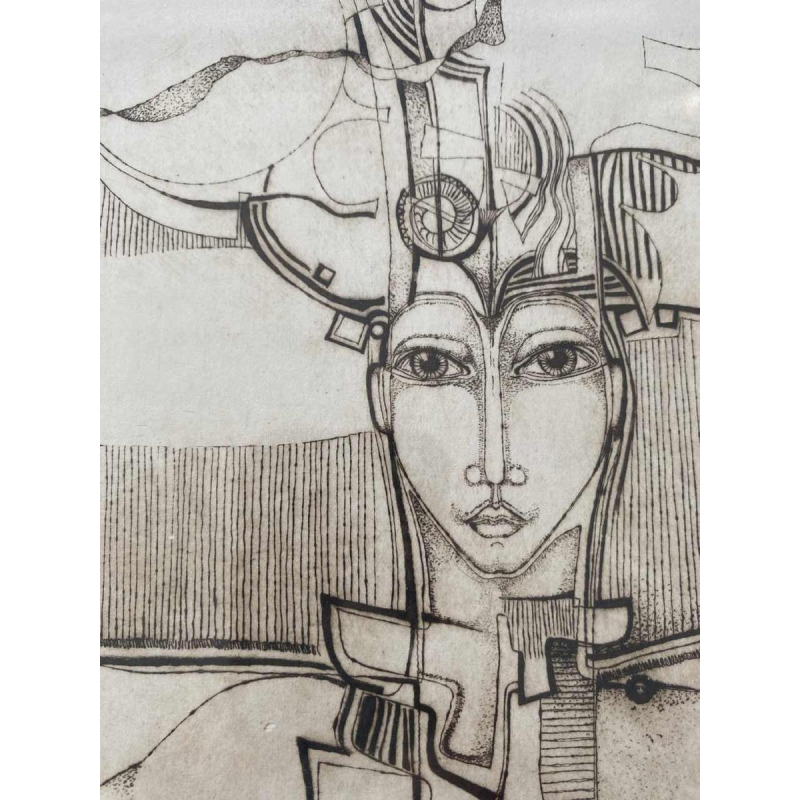 Gilbert Laloux, etching numbered 2/20 and titled