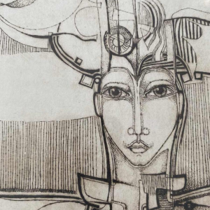 Gilbert Laloux, etching numbered 2/20 and titled