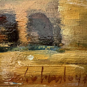 View of Salamanca (Spain) Salamanca (Espana), painting oil on panel, 1953