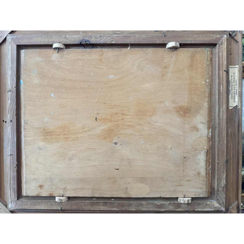 Vue de Salamanque (Espagne) Salamanca (Espana), tableau huile sur panneau, ca 1953