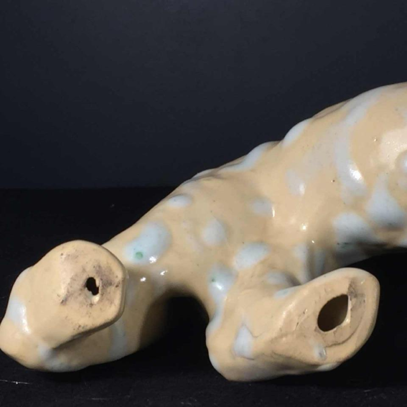 Art Deco Panthere / Cat ceramic sculpture signed, Domien Ingels style, circa 1930