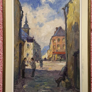 Albert DANDOY (1885-1977): "Namen - Rue Saint Hilaire 1950" op de grognon