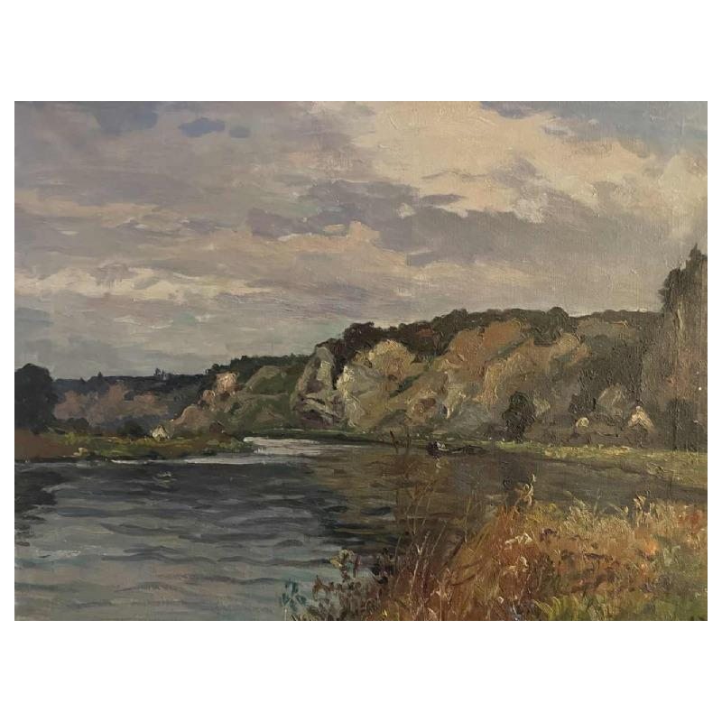 Albert DANDOY (1885-1977): « La Meuse à Thon Samson en 1948 »