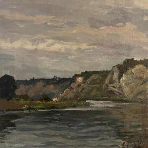 Albert DANDOY (1885-1977): The Meuse at Thon Samson in 1948.