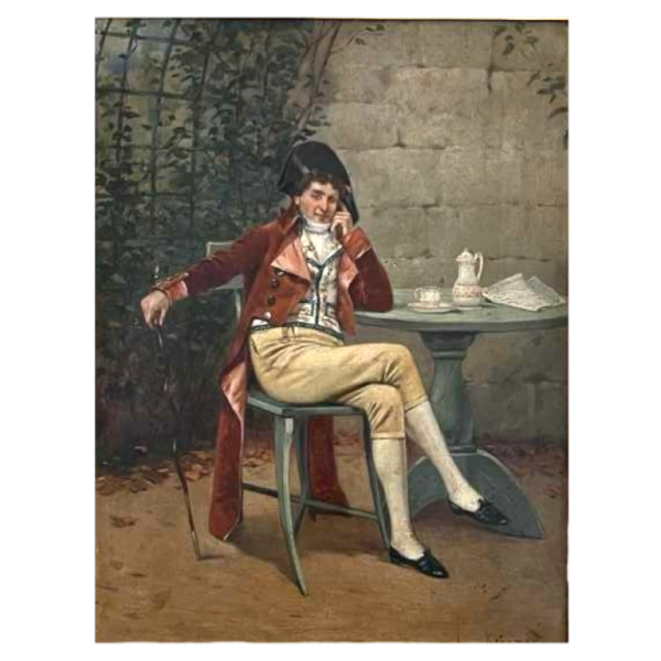 Charles Louis KRATKÉ the pose oil on panel, late 19th century painting