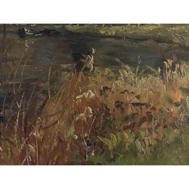 Albert DANDOY (1885-1977): The Meuse at Thon Samson in 1948.