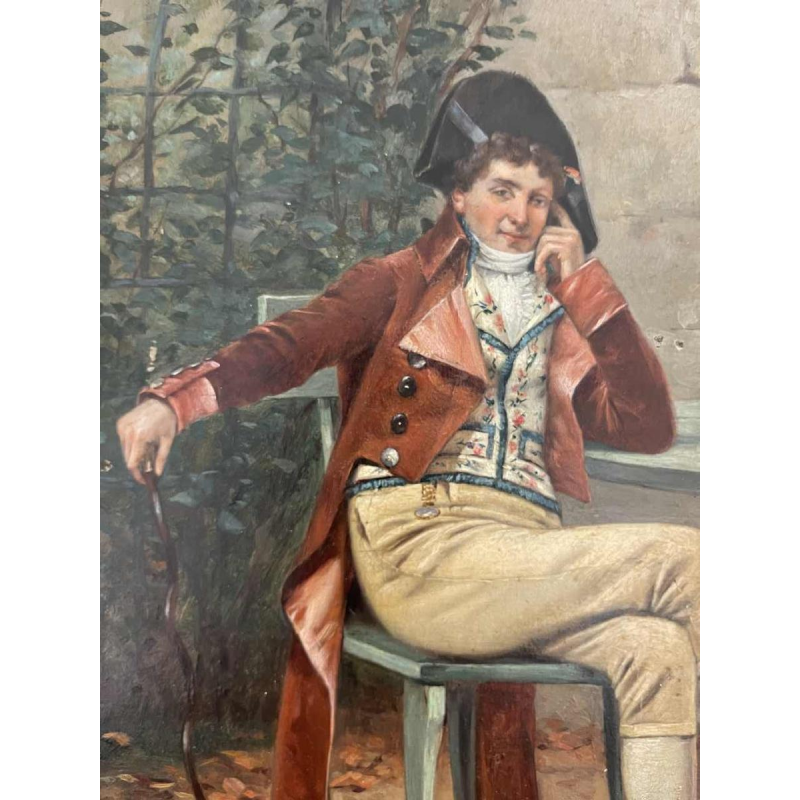 Charles Louis KRATKÉ "la pose" huile sur panneau, tableau fin XIXème