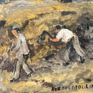 Albert DANDOY « La Sambre et lancienne rue des moulins à Namur » peinture huile sur carton