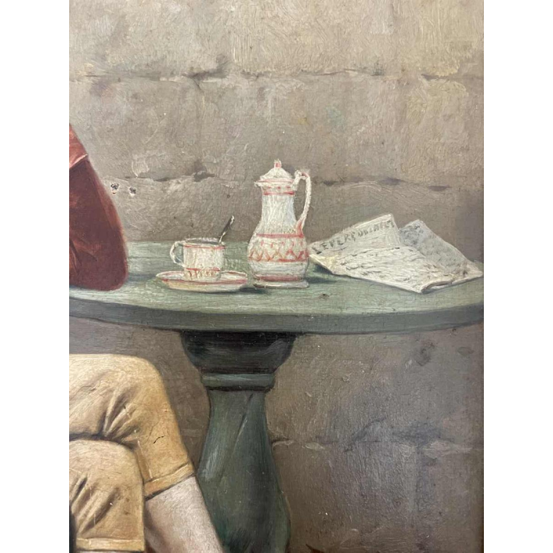 Charles Louis KRATKÉ "la pose" huile sur panneau, tableau fin XIXème