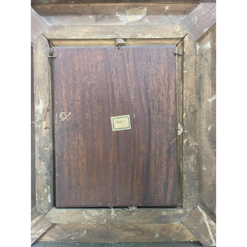 Charles Louis KRATKÉ de pose olieverf op paneel, laat 19e eeuws schilderij