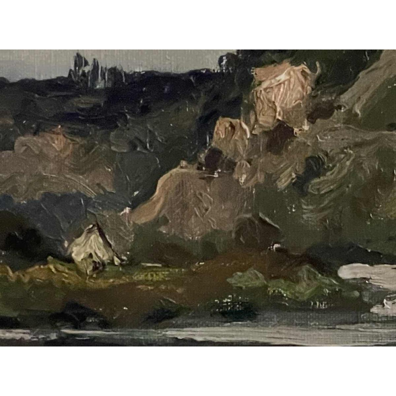 Albert DANDOY (1885-1977): The Meuse at Thon Samson in 1948.