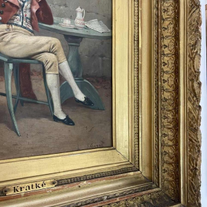 Charles Louis KRATKÉ the pose oil on panel, late 19th century painting