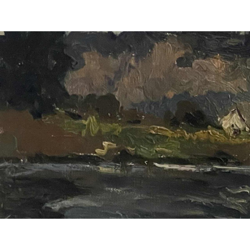 Albert DANDOY (1885-1977): The Meuse at Thon Samson in 1948.