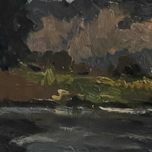 Albert DANDOY (1885-1977): « La Meuse à Thon Samson en 1948 »