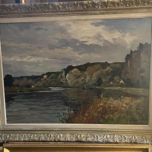 Albert DANDOY (1885-1977): The Meuse at Thon Samson in 1948.