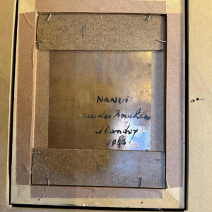 Albert DANDOY "De straat van de slagers in Namen" schilderij olieverf op koper