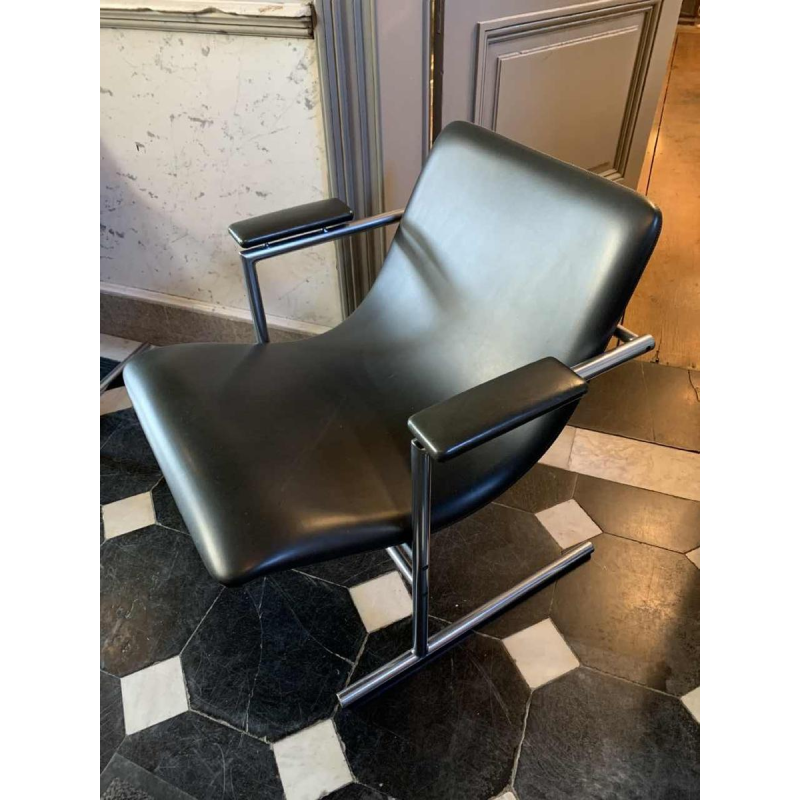 RUDI VERELST " OSLO " pour NOVALUX, Série de 4 fauteuils en métal chromé, 1965