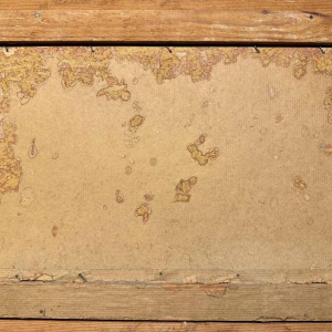 Martin BOLLÉ « Le quai de la gare et son lampadaire » 1945 peinture huile sur carton