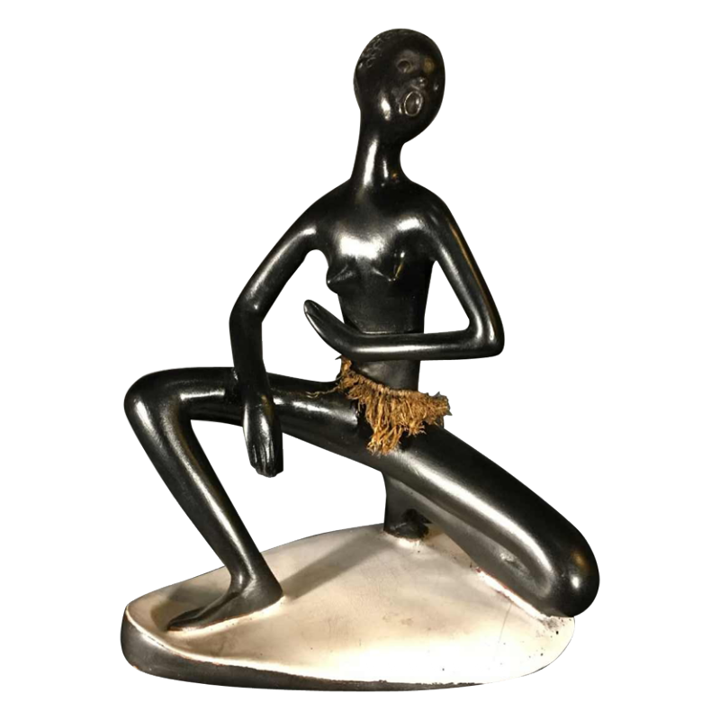 ANZENGRUBER KERAMIK, Sculpture Femme Africaine Watusi nue en céramique, 1950
