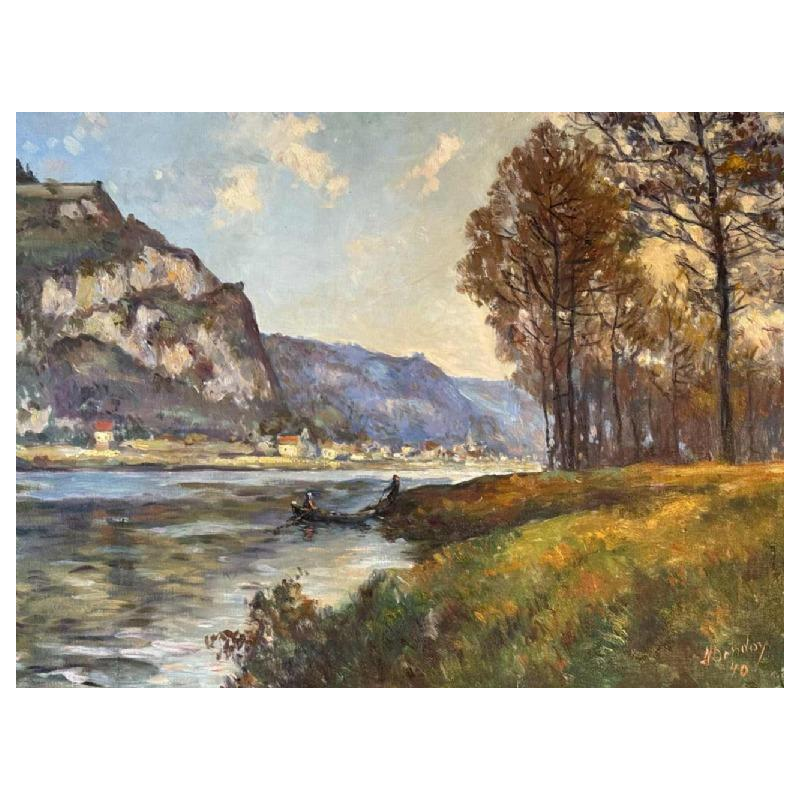 Albert DANDOY (1885-1977): "De Maas bij Houx" in 1940