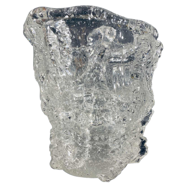 Important Brutalist Vase Rostrato Colorless, Type Barovier & Toso MURANO, 1970