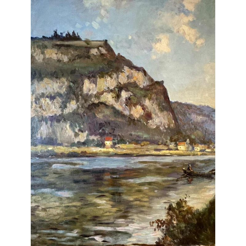 Albert DANDOY (1885-1977): "The Meuse at Houx" in 1940