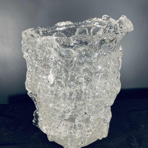 Belangrijke Brutalistische Vaas Rostrato Kleurloos, Type Barovier & Toso MURANO