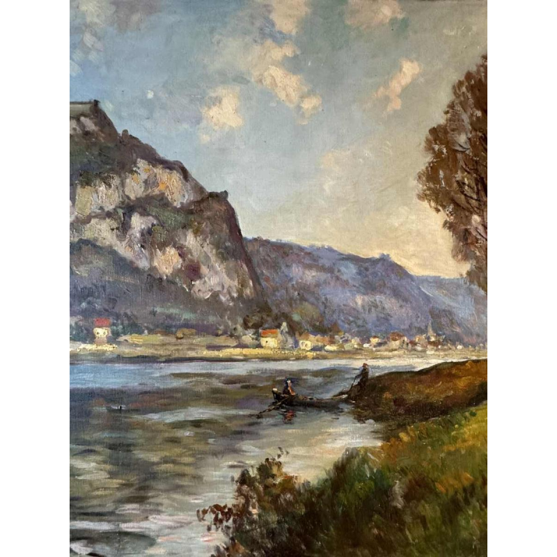 Albert DANDOY (1885-1977): "The Meuse at Houx" in 1940
