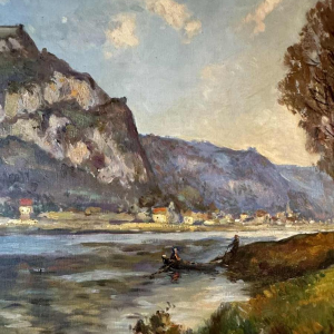 Albert DANDOY (1885-1977): "De Maas bij Houx" in 1940