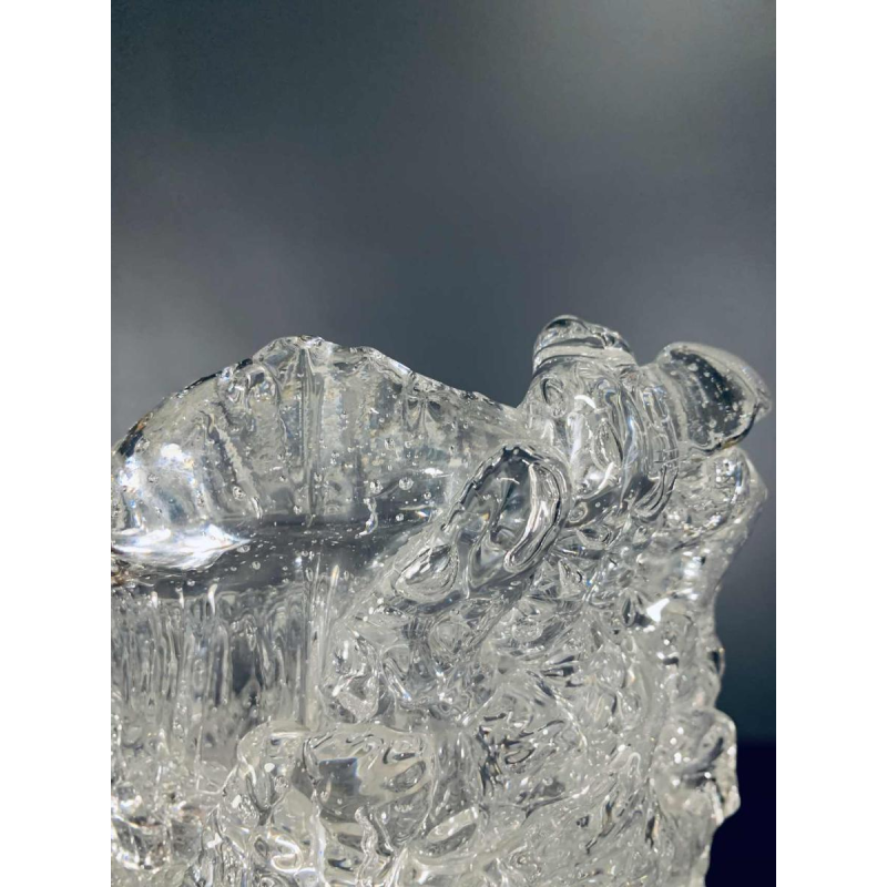 Important Vase Brutaliste Rostrato Incolore, Type Barovier & Toso MURANO, 1970