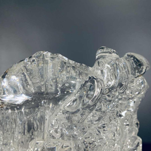 Belangrijke Brutalistische Vaas Rostrato Kleurloos, Type Barovier & Toso MURANO