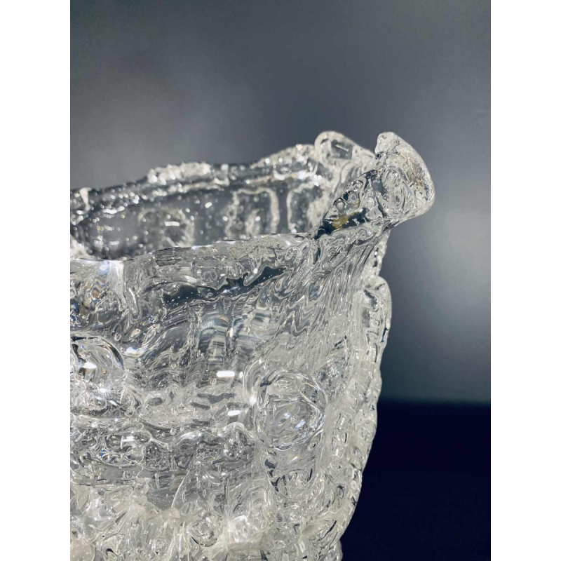 Important Vase Brutaliste Rostrato Incolore, Type Barovier & Toso MURANO, 1970