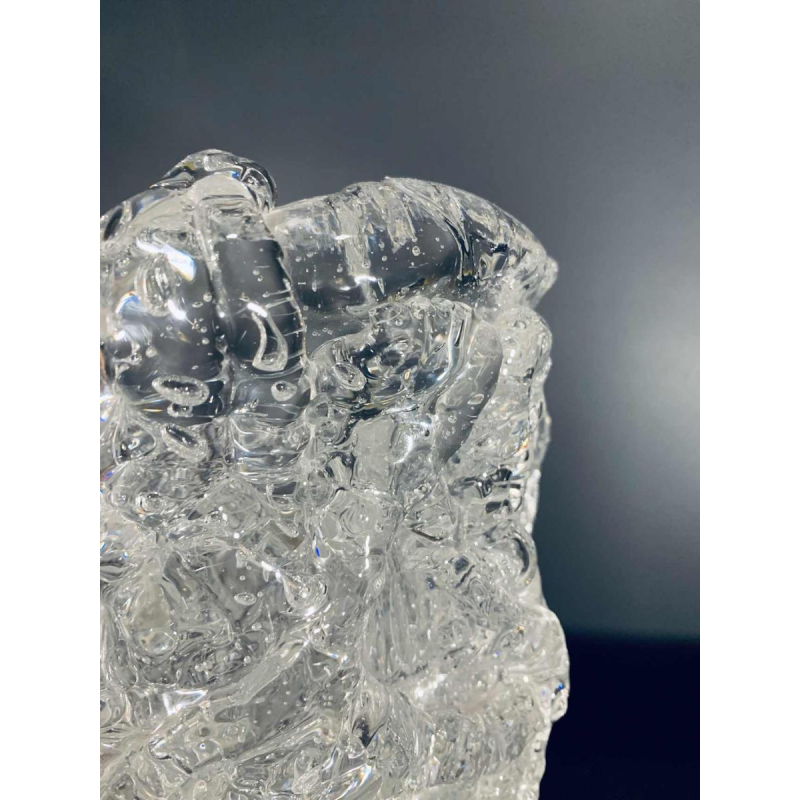 Belangrijke Brutalistische Vaas Rostrato Kleurloos, Type Barovier & Toso MURANO