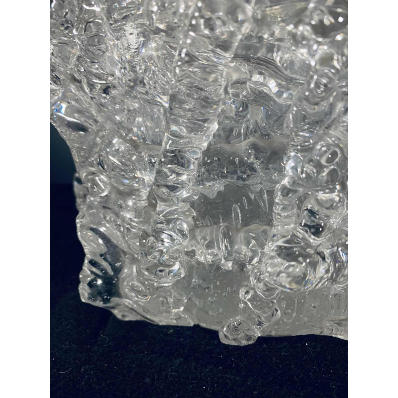 Belangrijke Brutalistische Vaas Rostrato Kleurloos, Type Barovier & Toso MURANO