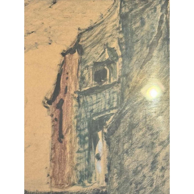 Albert DANDOY (1885-1977): « Namur - Porte Monin rue des Brasseurs » schilderij