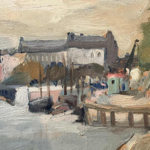 Gustave CAMUS "View of Notre-Dame de Paris" Oil on panel, 1939