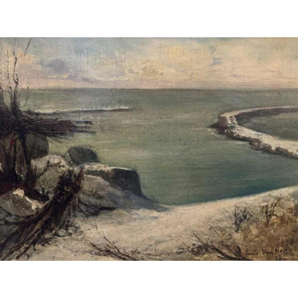 Carlo Van Her (1884-1960): Heyst - Zeebrugge december Kerstmis 1938.