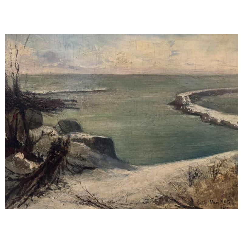 Carlo Van Her (1884-1960): Heyst - Zeebrugge december Kerstmis 1938.