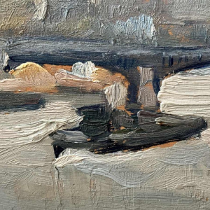 Gustave CAMUS "Gezicht op de Notre-Dame de Paris" Olie op paneel 1939