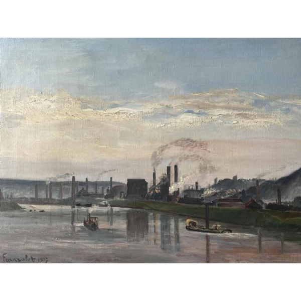 Cécile FRANSOLET (1882-1968): “De Maas in Flémale - Espérance Longdoz”