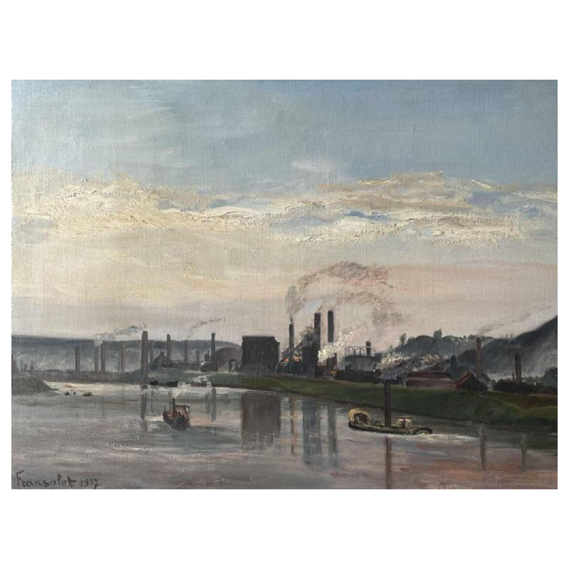 Cécile FRANSOLET (1882-1968): “The Meuse at Flémale - Espérance Longdoz”