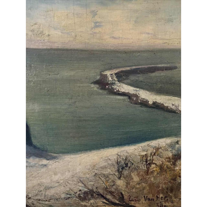 Carlo Van Her (1884-1960): Heyst - Zeebrugge December Christmas 1938.