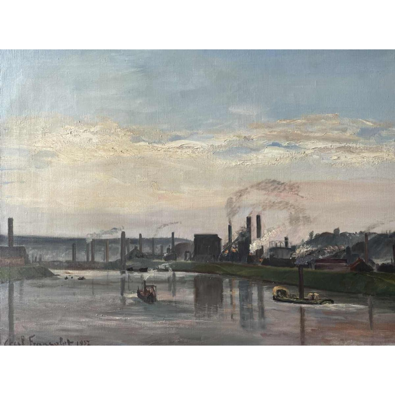 Cécile FRANSOLET (1882-1968): « La Meuse à Flémale - Espérance Longdoz »