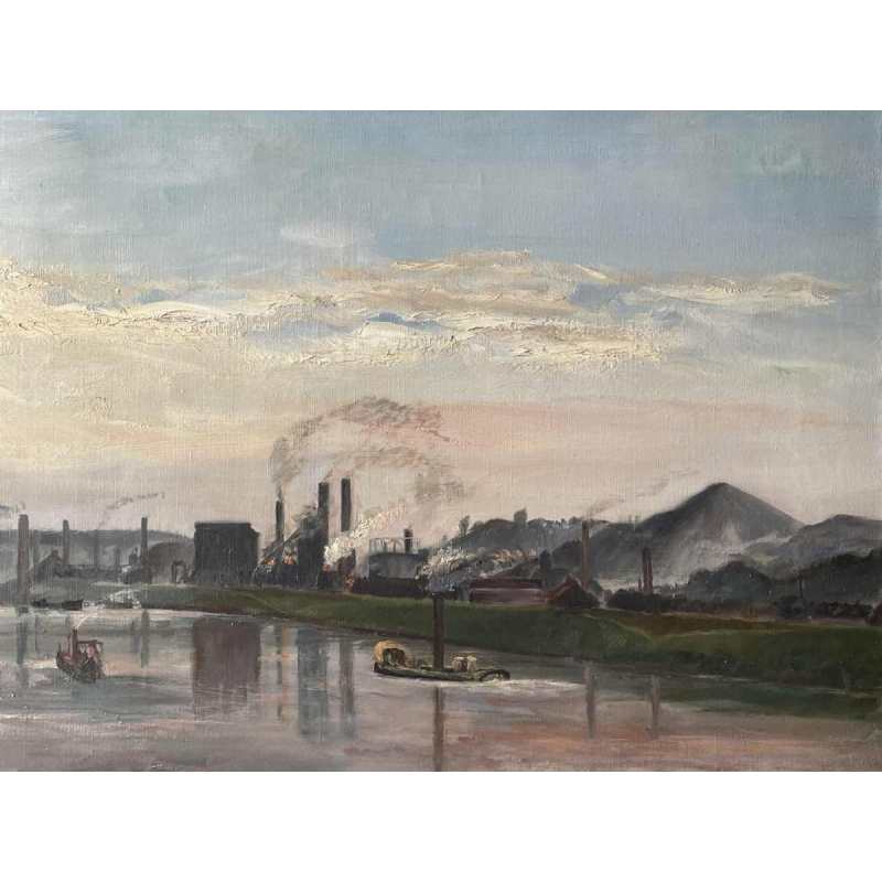 Cécile FRANSOLET (1882-1968): “The Meuse at Flémale - Espérance Longdoz”