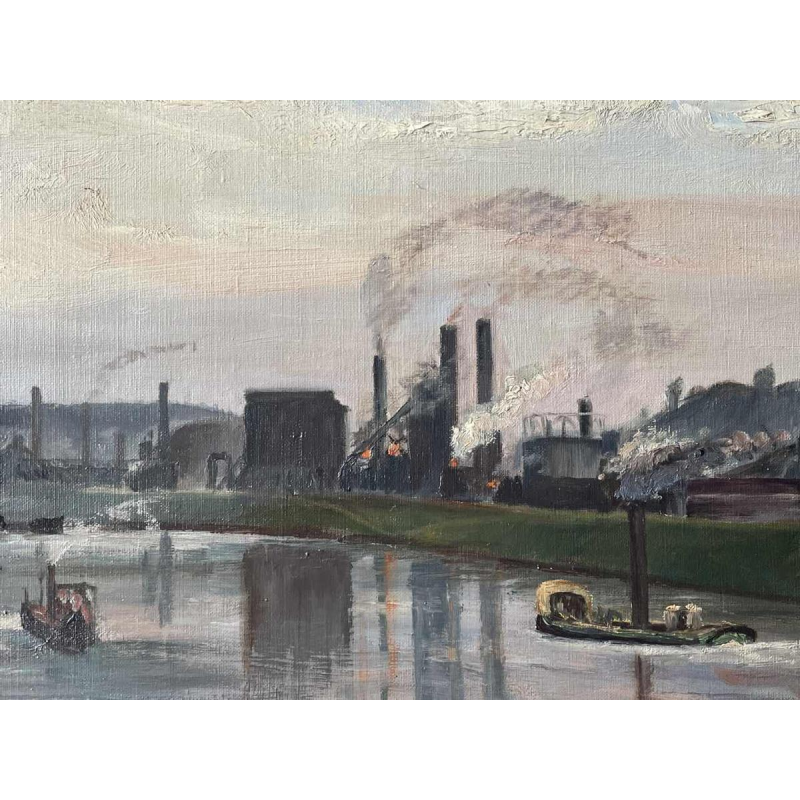 Cécile FRANSOLET (1882-1968): “The Meuse at Flémale - Espérance Longdoz”