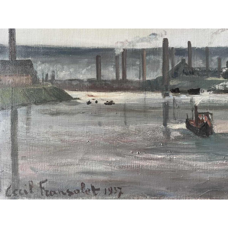 Cécile FRANSOLET (1882-1968): “The Meuse at Flémale - Espérance Longdoz”