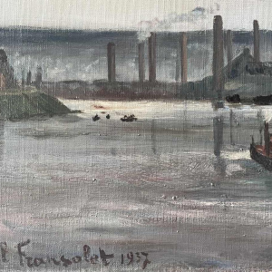 Cécile FRANSOLET (1882-1968): “The Meuse at Flémale - Espérance Longdoz”