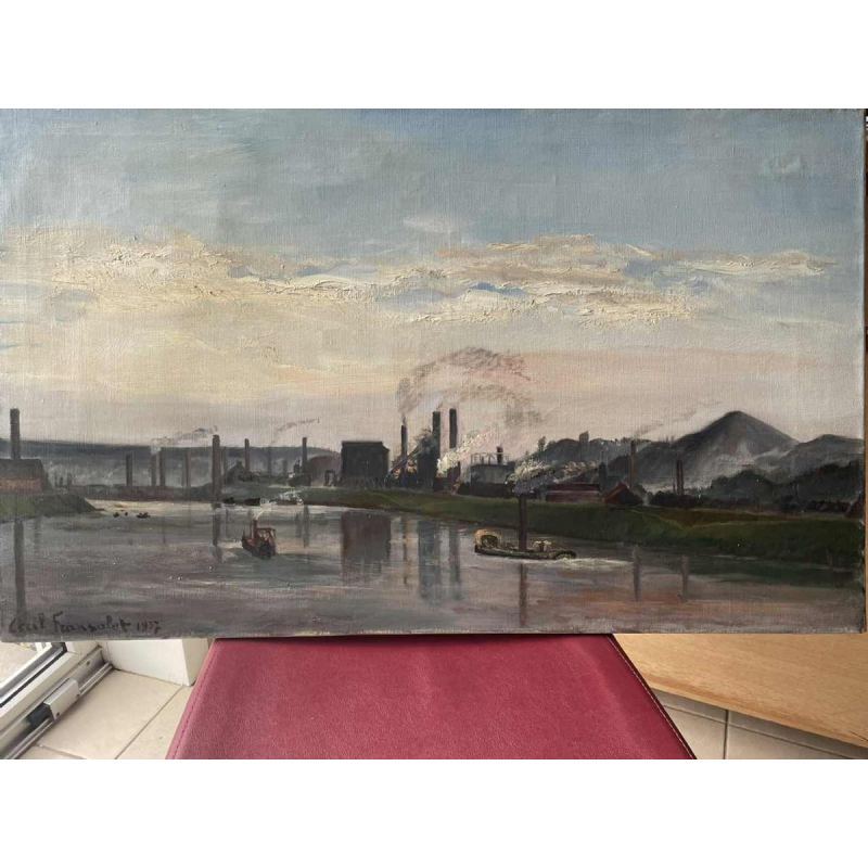 Cécile FRANSOLET (1882-1968): “The Meuse at Flémale - Espérance Longdoz”