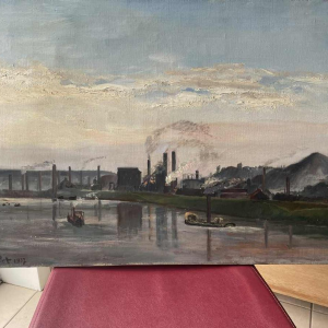 Cécile FRANSOLET (1882-1968): “The Meuse at Flémale - Espérance Longdoz”